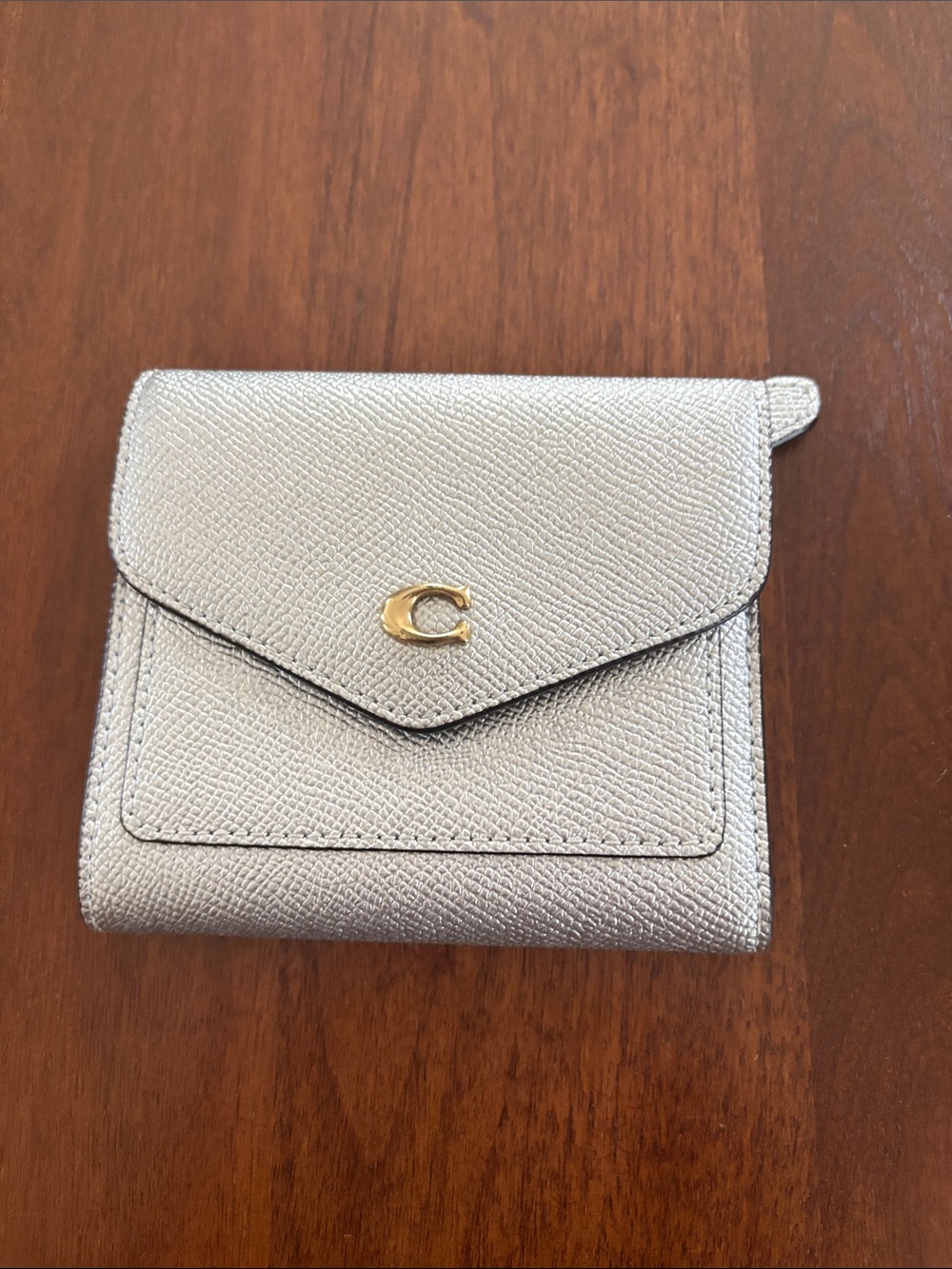 Coach silver leather wallet